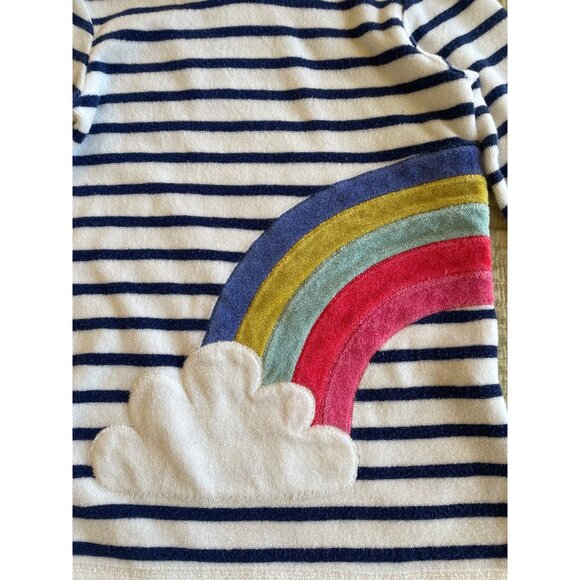 2-3Y Mjni Boden Rainbow Striped Toweling Hoodie - Picture 4 of 6